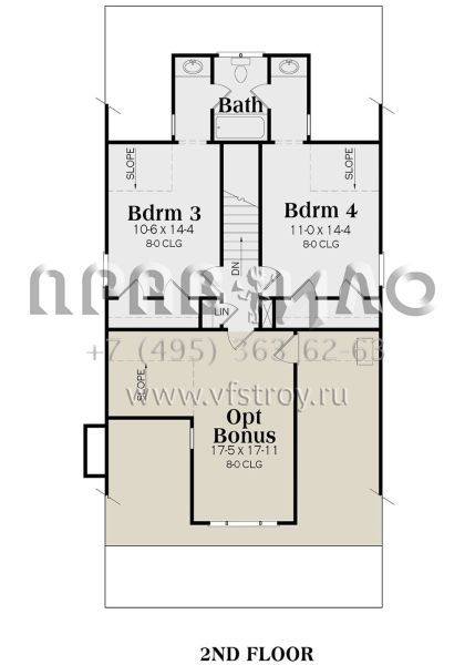 Проект двухэтажного дома без гаража в стиле Ранчо S5-172 (009-00218)