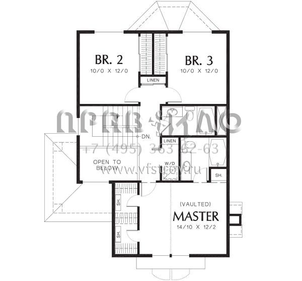Проект трехэтажного дома с гаражом на две машины в американском стиле S5-152 (2559-00281)