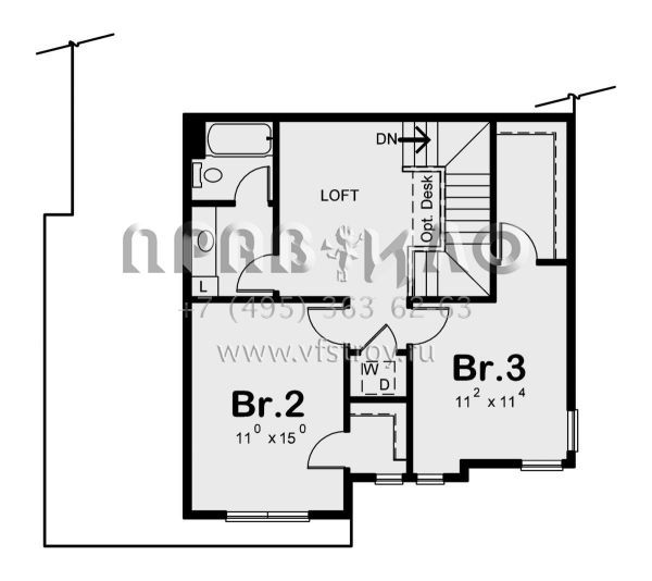 Проект двухэтажного дома с гаражом на две машины в современном стиле S5-233 (402-01649)