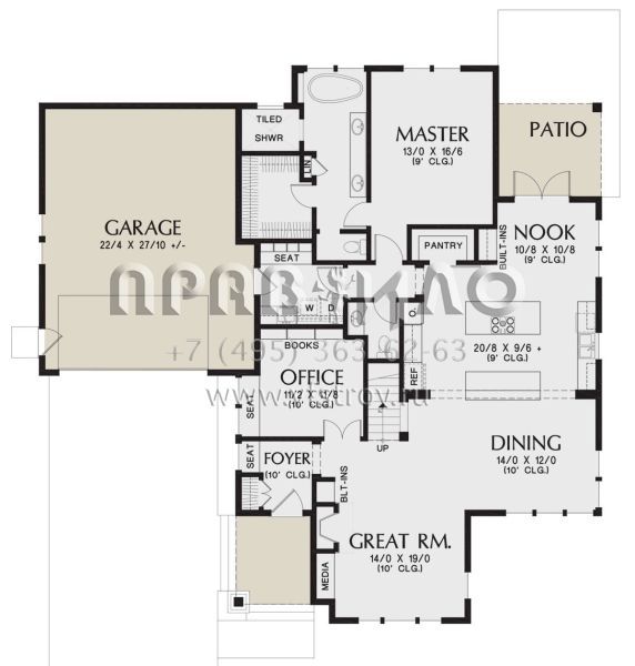 Проект двухэтажного дома с гаражом на две машины в американском стиле S5-249 (2559-00880)