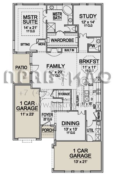 Проект двухэтажного дома с гаражом на две машины в английском стиле S5-320 (5445-00416)