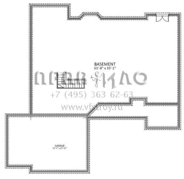 Проект одноэтажного дома с гаражом на три и более машин в американском стиле S5-284 (6849-00021)