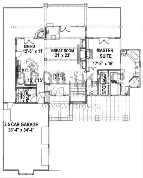 Проект двухэтажного дома с гаражом на три и более машин в скандинавском стиле S5-339 (039-00325)