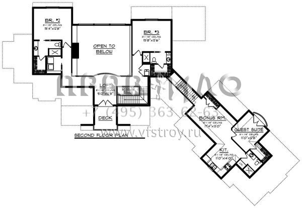 Проект двухэтажного дома с гаражом на три и более машин в американском стиле S5-330 (1020-00077)