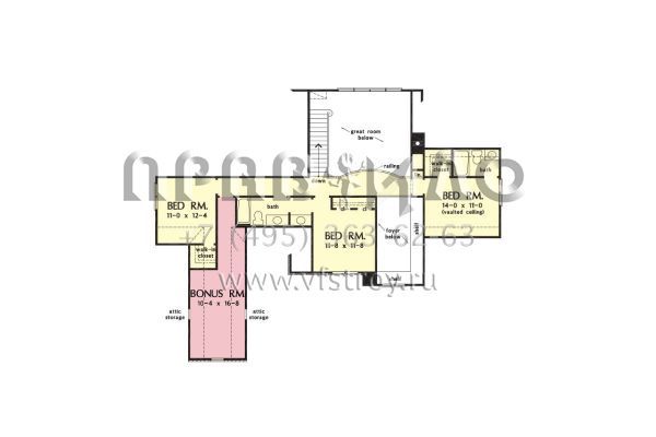 Проект двухэтажного дома с гаражом на три и более машин в стиле Ранчо S5-294 (2865-00381)