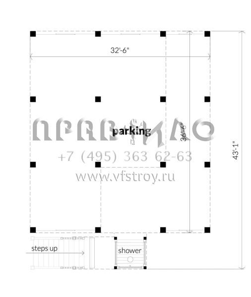 Проект двухэтажного дома с гаражом на три и более машин в прибрежном стиле S5-70 (028-00168)