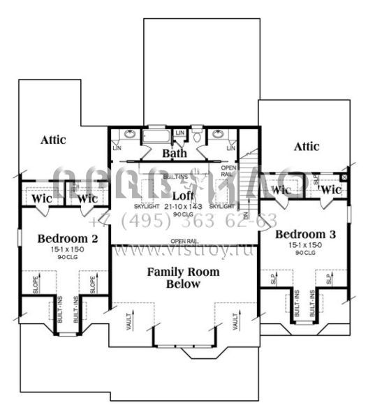 Проект двухэтажного дома с гаражом на три и более машин в классическом стиле S5-312 (009-00207)