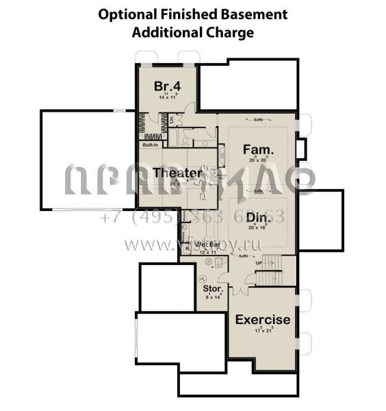 Проект двухэтажного дома с гаражом на три и более машин в современном стиле S5-258 (963-00786)