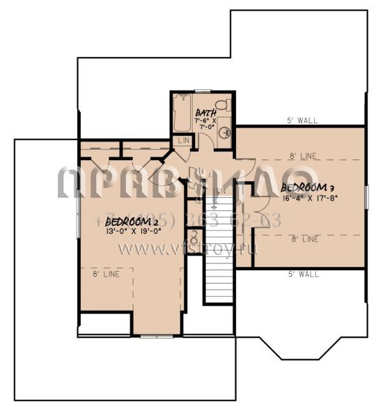 Проект двухэтажного дома без гаража в американском стиле S5-177 (8318-00130)