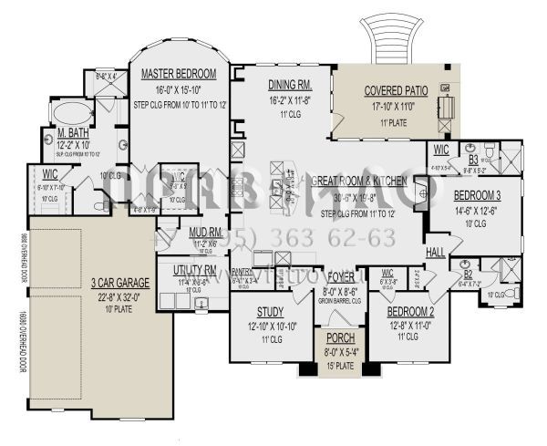 Проект одноэтажного дома с гаражом на три и более машин в английском стиле S5-247 (9300-00059)