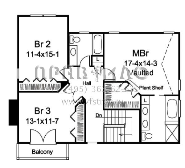 Проект двухэтажного дома с гаражом на две машины в стиле Готика S5-209 (5633-00189)