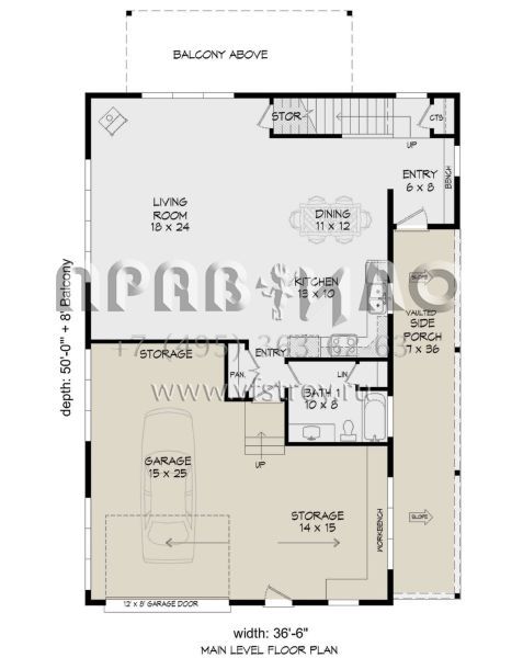 Проект двухэтажного дома с гаражом на одну машину в стиле БарнХаус S5-199 (940-00630)
