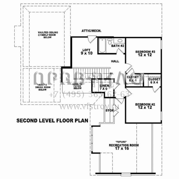 Проект двухэтажного дома с гаражом на две машины в стиле Ранчо S5-201 (053-02330)