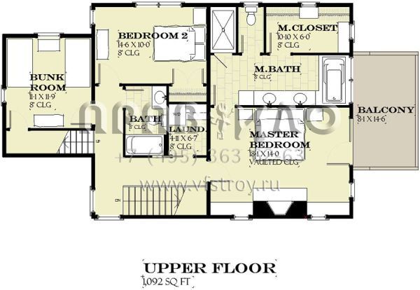Проект двухэтажного дома с гаражом на две машины в прибрежном стиле S5-202 (1637-00134)
