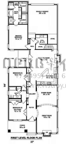 Проект двухэтажного дома с гаражом на две машины в американском стиле S5-218 (053-01541)