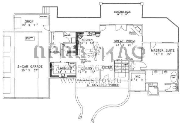 Проект двухэтажного дома с гаражом на три и более машин в скандинавском стиле S5-434 (039-00328)