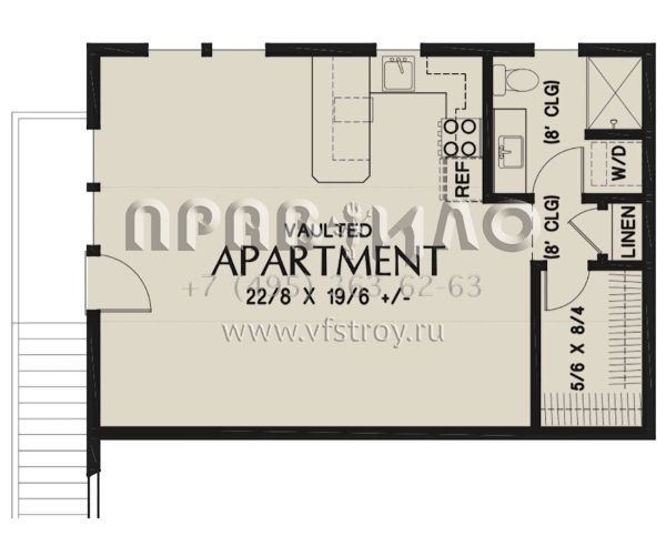 Проект двухэтажного дома с гаражом на две машины в стиле Ранчо S5-217 (2559-00835)
