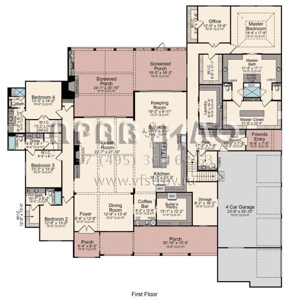 Проект одноэтажного дома с гаражом на три и более машин в современном стиле S5-469 (5995-00001)