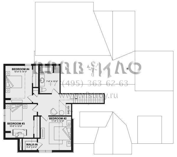 Проект двухэтажного дома с гаражом на две машины в американском стиле S5-381 (034-01353)