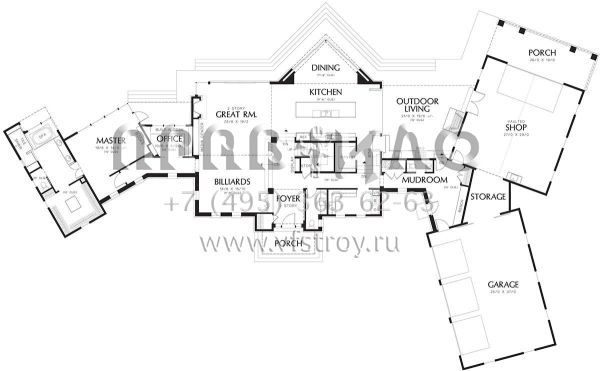 Проект двухэтажного дома с гаражом на три и более машин в современном стиле S5-454 (2559-00790)