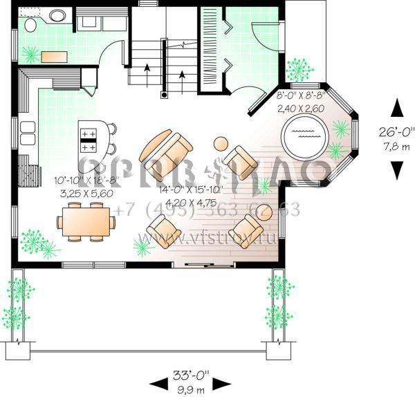 Проект двухэтажного дома без гаража в современном стиле S5-177 (034-00138)
