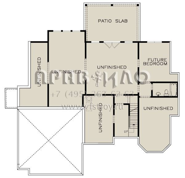 Проект двухэтажного дома с гаражом на две машины в стиле Ранчо S5-322 (699-00269)