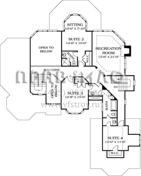 Проект двухэтажного дома с гаражом на две машины в стиле Ранчо S5-349 (3323-00367)