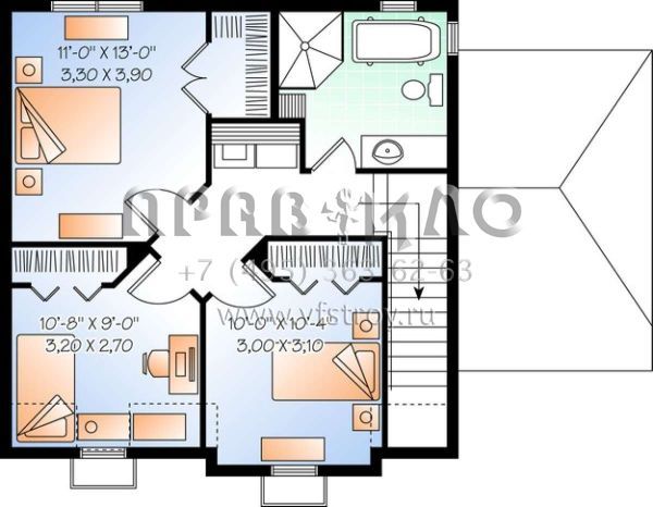 Проект двухэтажного дома без гаража в английском стиле S5-138 (034-01009)