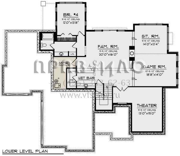 Проект двухэтажного дома с гаражом на три и более машин в современном стиле S5-423 (1020-00342)