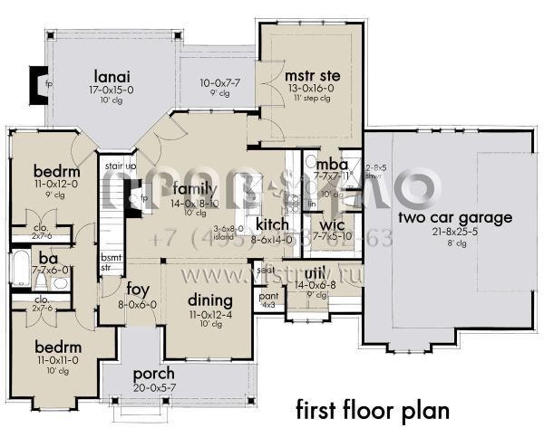 Проект одноэтажного дома с гаражом на две машины в современном стиле S5-138 (9401-00102)