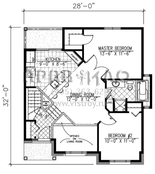 Проект одноэтажного дома без гаража в стиле Ранчо S5-150 (1785-00012)