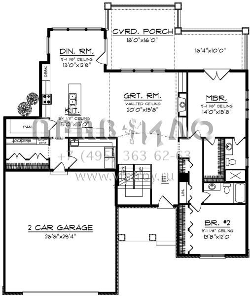 Проект двухэтажного дома с гаражом на две машины в американском стиле S5-266 (1020-00130)