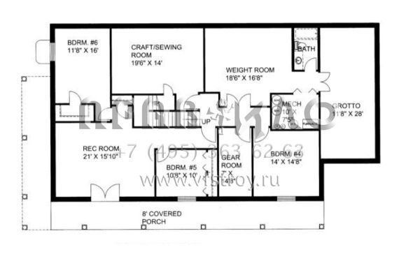Проект двухэтажного дома без гаража в американском стиле S5-592 (039-00216)