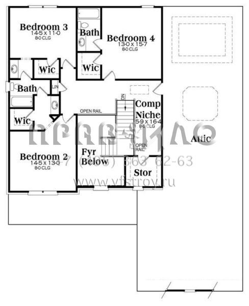 Проект двухэтажного дома с гаражом на две машины в американском стиле S5-311 (009-00240)