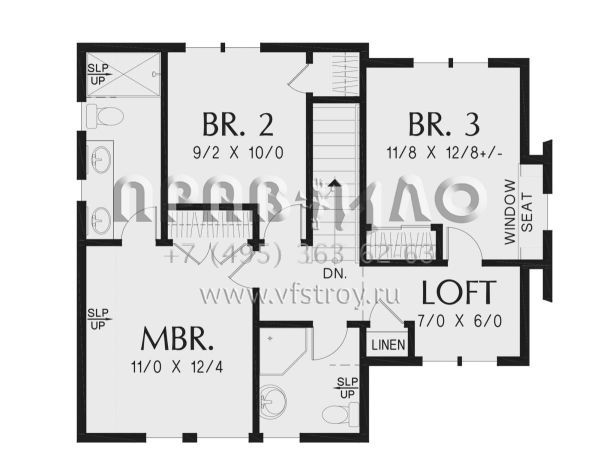 Проект двухэтажного дома с гаражом на одну машину в американском стиле S5-109 (2559-00970)