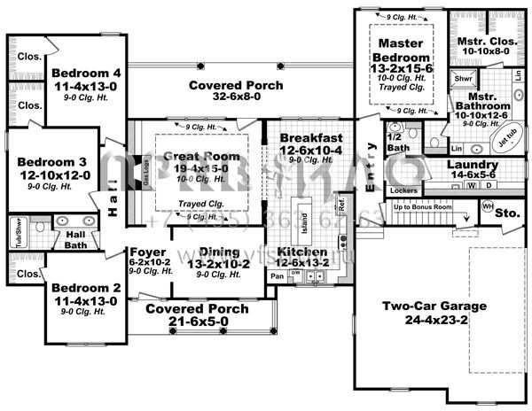Проект одноэтажного дома с гаражом на две машины в английском стиле S5-211 (348-00276)