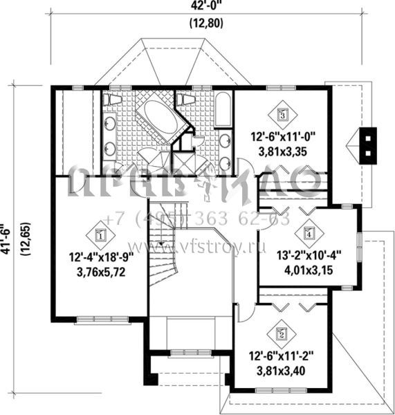Проект двухэтажного дома с гаражом на две машины в английском стиле S5-254 (6146-00179)