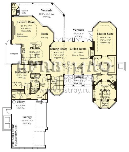 Проект двухэтажного дома с гаражом на три и более машин в прибрежном стиле S5-407 (8436-00089)