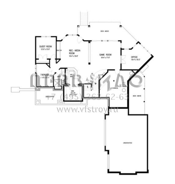 Проект двухэтажного дома с гаражом на три и более машин в современном стиле S5-578 (036-00213)