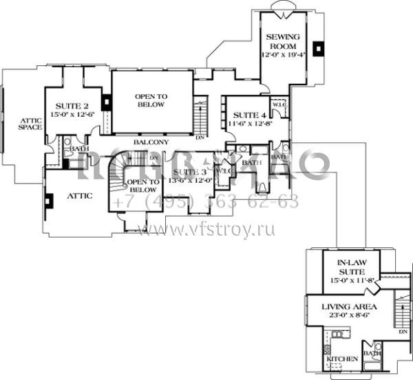 Проект двухэтажного дома с гаражом на три и более машин в английском стиле S5-468 (3323-00491)