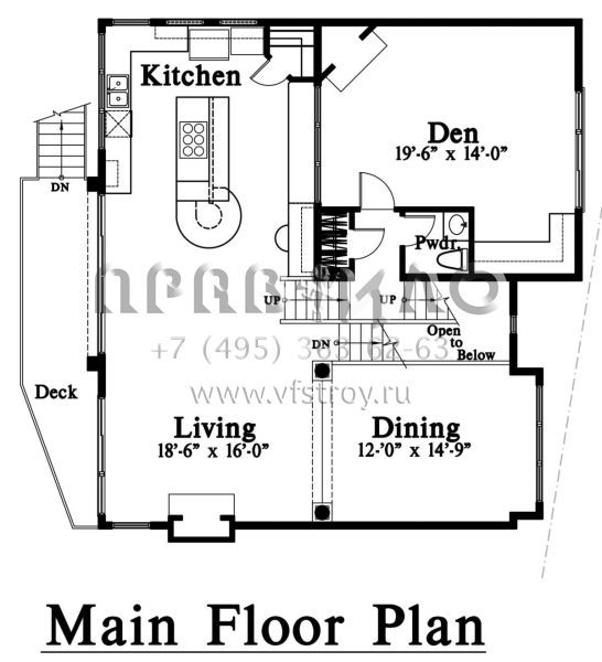 Проект трехэтажного дома с гаражом на две машины в стиле Ранчо S5-309 (4771-00014)