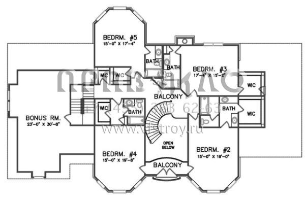 Проект двухэтажного дома с гаражом на три и более машин в английском стиле S5-464 (6819-00024)