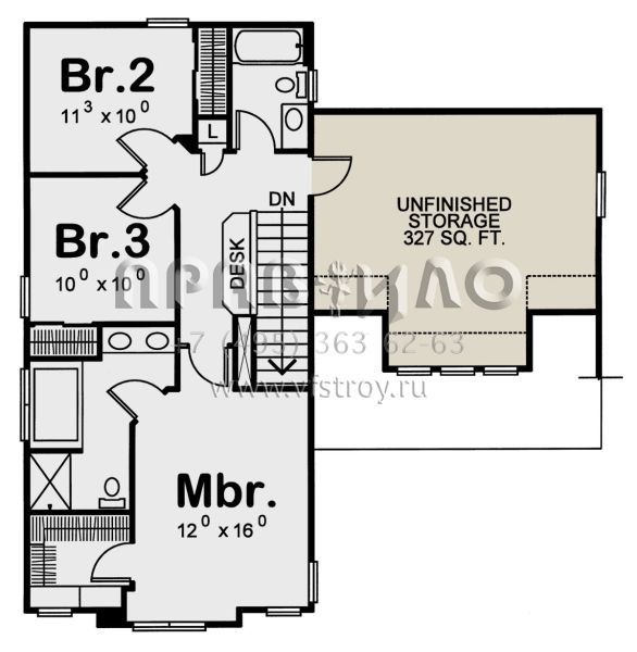 Проект двухэтажного дома с гаражом на две машины в американском стиле S5-146 (402-00900)