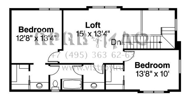 Проект двухэтажного дома с гаражом на две машины в прибрежном стиле S5-250 (035-00580)
