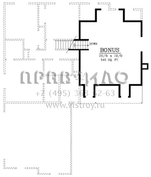 Проект двухэтажного дома с гаражом на две машины в стиле Ранчо S5-135 (692-00196)