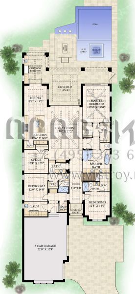 Проект двухэтажного дома с гаражом на три и более машин в современном стиле S5-371 (748-00001)