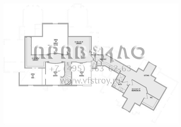 Проект двухэтажного дома с гаражом на три и более машин в стиле Ранчо S5-599 (8768-00045)