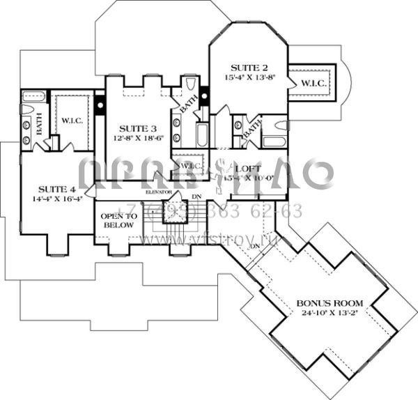 Проект двухэтажного дома с гаражом на две машины в классическом стиле S5-543 (3323-00422)