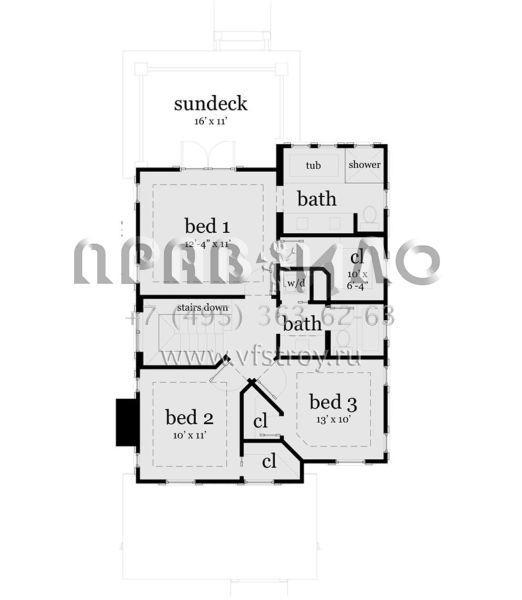 Проект двухэтажного дома без гаража в американском стиле S5-147 (028-00038)