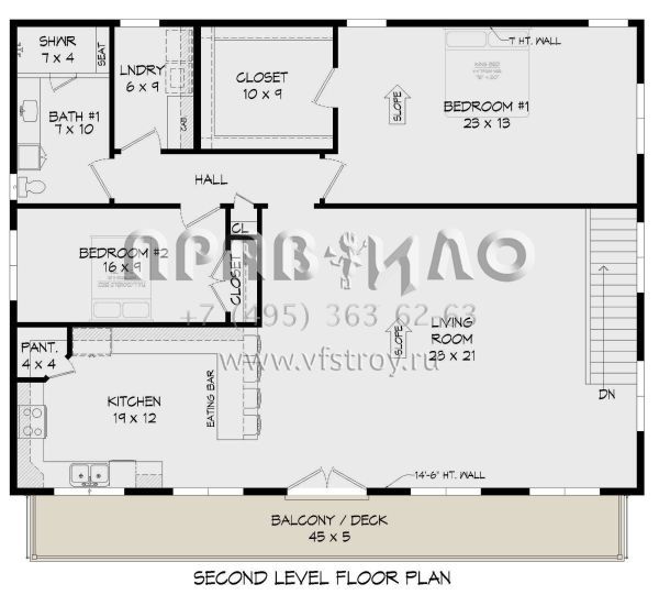 Проект двухэтажного дома с гаражом на три и более машин в современном стиле S5-214 (940-00608)